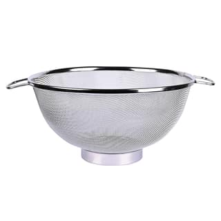 Kuber Industries Small Stainless Steel Colander Strainer Drainer With Handle (Silver)
