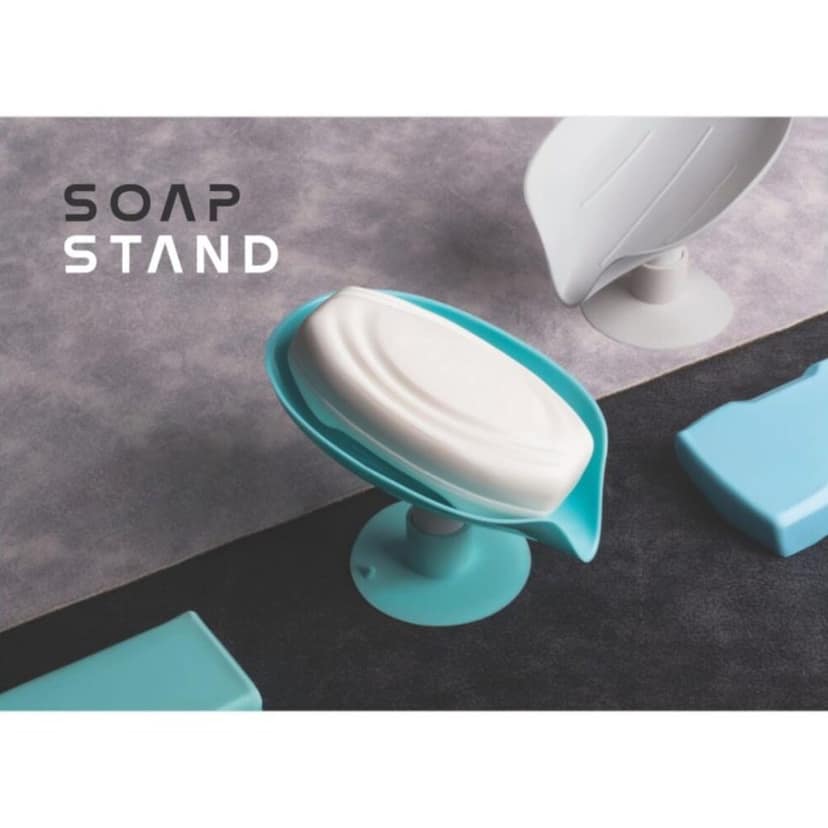DHRUVINSRI Soap Holder Stand Self Draining Soap Dish Holder Soap Box with Suction Cup, 2 Pc Set view 3