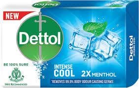 Dettol Intense Cool 2X Menthol Soap, Protects From Body Odour, 125G