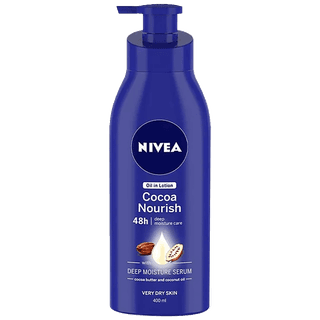 Nivea Cocoa Nourish Oil In Lotion - Very Dry Skin, With Deep Moisture Serum, Cocoa Butter & Coconut Oil, 48H Deep Moisture Care, 400 Ml