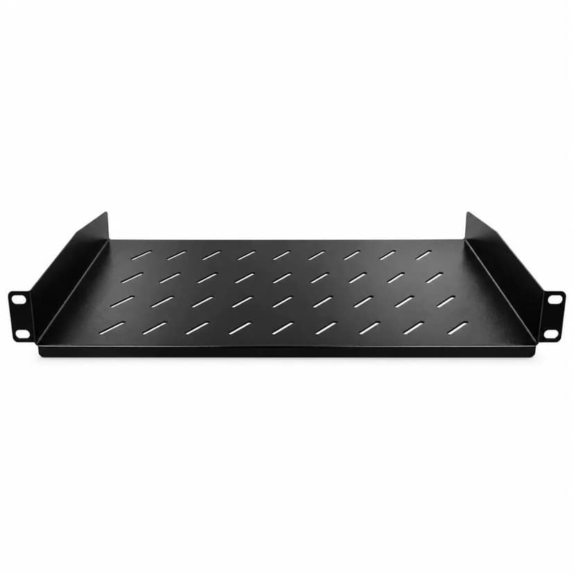 1U 19 Inch Universal Rack Mount Half Tray | Vented Cantilever Shelf for Half-Rack Equipment | Supports Non-Rack & Half-Rack Width Devices | Metal Construction | Network Cabinet Accessory (Black Color) (Off White )