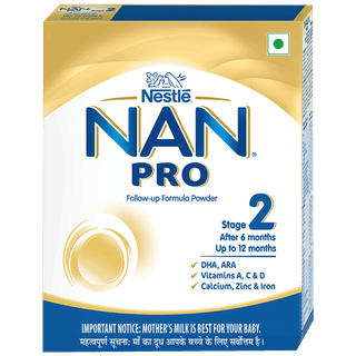 Nestle Nan Pro 2 Follow-Up Formula Powder - After 6 Months, Up To 12 Months, Stage 2, 400 G Bag-In-Box