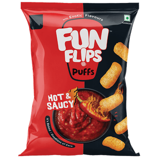 Fun Flips Puffs - Hot & Saucy, Baked, 65 G