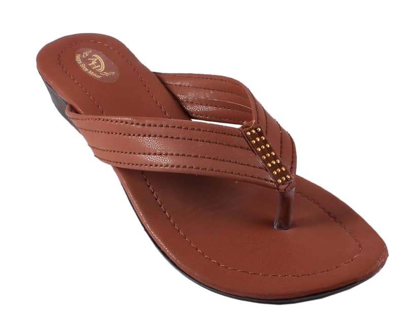 Brown PU Leather Wedge Heel Sandals for Women view 2