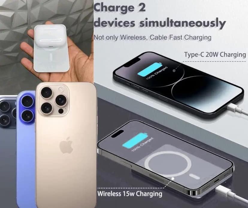 10000 mAh Wireless With MagSafe | Power Bank (White, Lithium-ion, Quick Charge 3.0 for Mobile) view 5