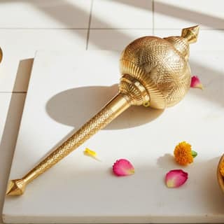 Brass Hanuman Mace, Gada No. 11 ? Traditional Hanuman Ji Mace, Length : 42 Inch (ZMAS531 K)