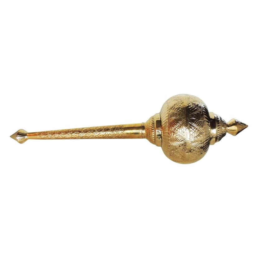 Brass Hanuman Mace, Gada No. 11 ? Traditional Hanuman Ji Mace, Length : 42 Inch (ZMAS531 K) view 2