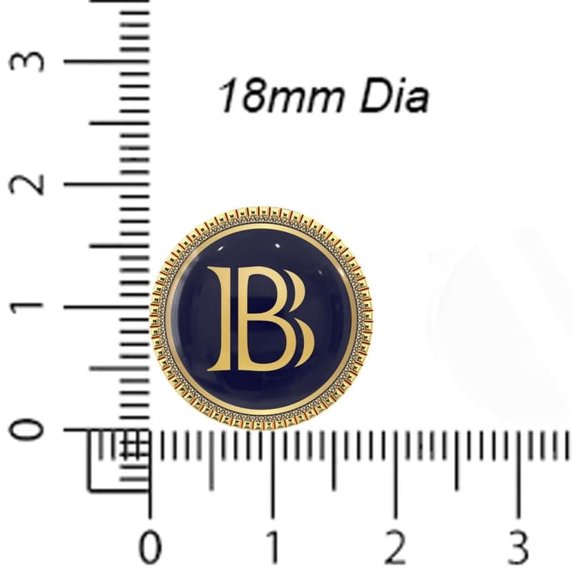 The Smart Buttons - Gold Colour Plated Shirt Button Cover Cufflinks for Men - Personalized Initials - B view 6