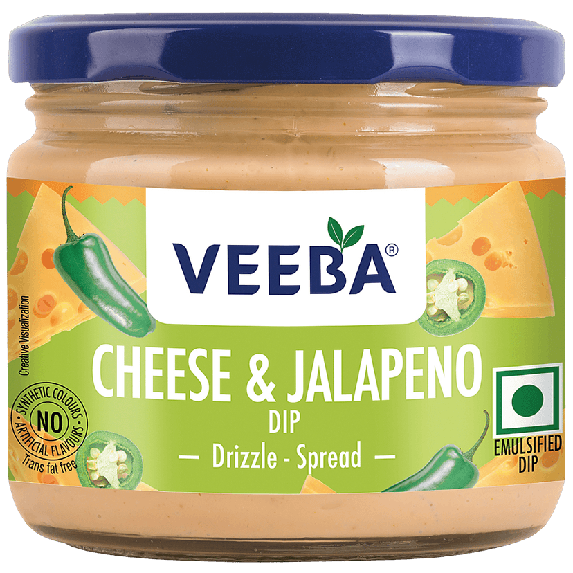 Veeba Dip - Cheese & Jalapeno, 300 G Pet Jar view 2