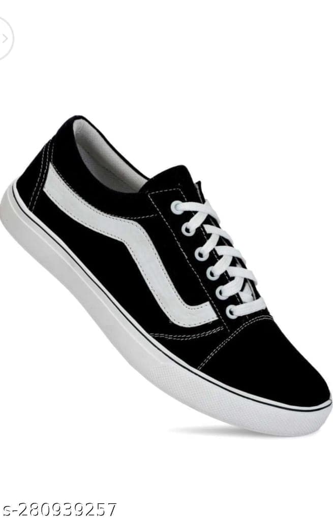 Ontour Stylish Mens Black Sneakers For Men (Black, White) Casual Canvas Sneakers Shoes For Boys view 2