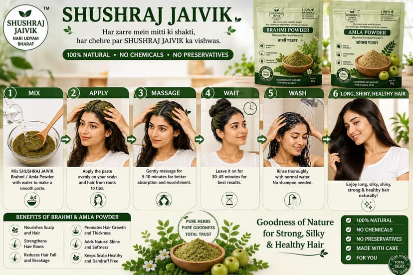 SHUSHRAJ JAIVIK Brahmi & Amla Hair Care Powder view 8