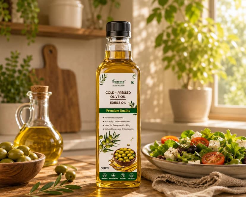 Ramnoor Pure Organic Virgin Olive Oil 1L | Cold Pressed | Unrefined | Pure & Natural | Rich Flavor | Cooking & Salad Oil view 3