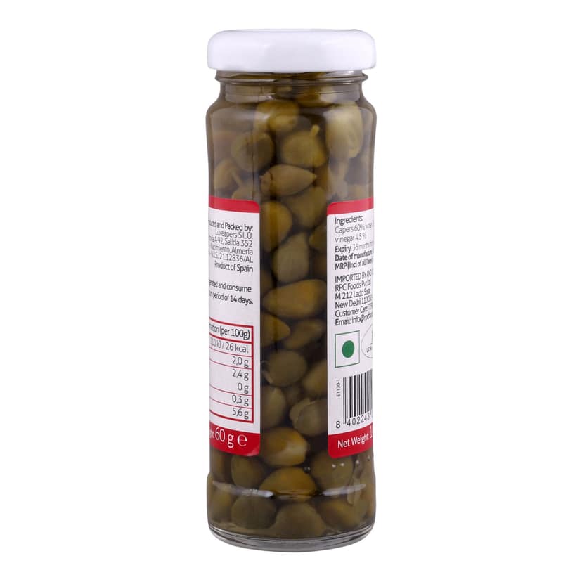 Luciana Capers 100g | Premium Capers in Brine | Tangy & Savoury Mediterranean Ingredient for Pizza, Pasta, Salads & Sauces view 4