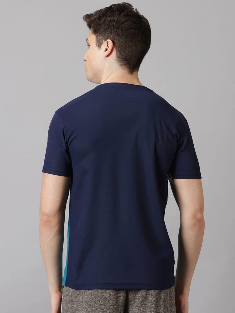 Polyester Navy & Green Round Neck view 4