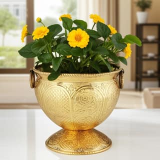 Brass Planter Gamla ? Traditional Handcrafted Planter, Height : 14.5 Inch (FMAS597 D)
