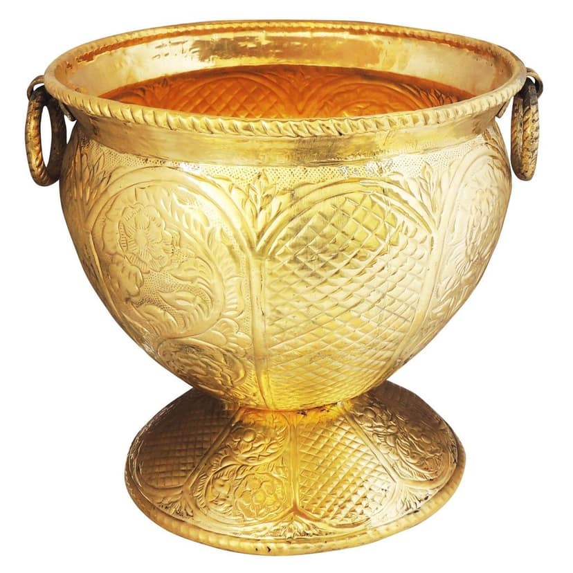 Brass Planter Gamla ? Traditional Handcrafted Planter, Height : 14.5 Inch (FMAS597 D) view 2