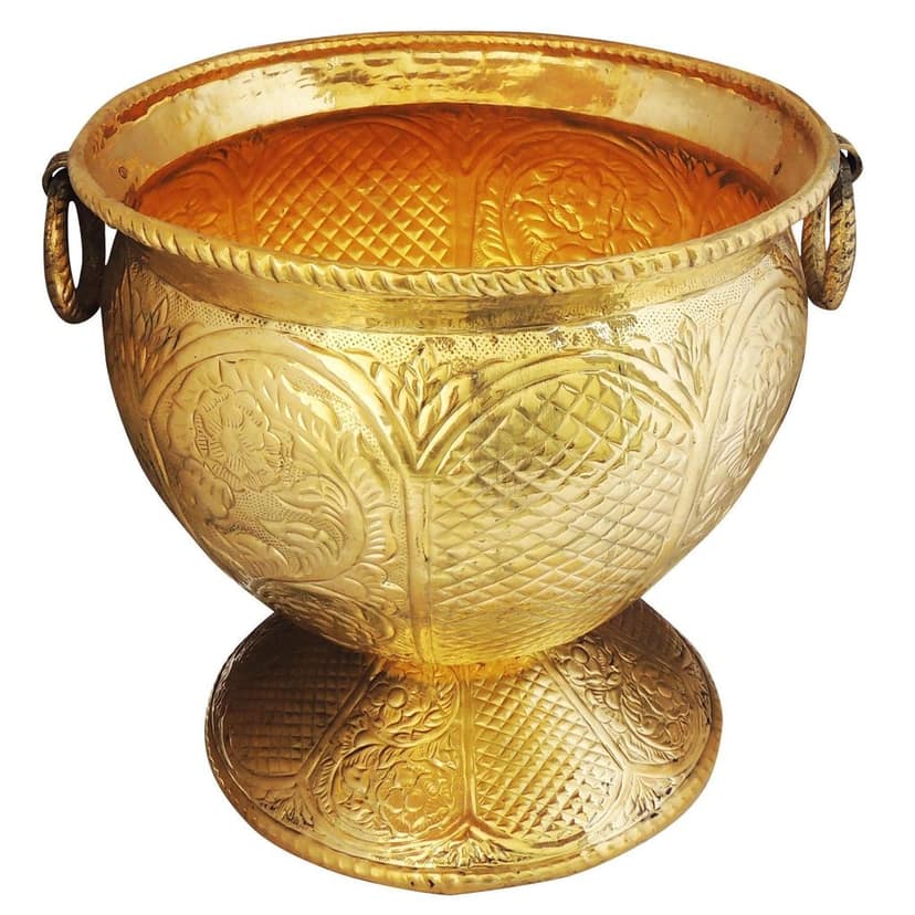 Brass Planter Gamla ? Traditional Handcrafted Planter, Height : 14.5 Inch (FMAS597 D) view 3
