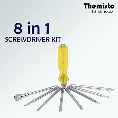Themisto TH-T08 8 IN 1 Combination Screwdriver Set | 3 Flat Blades, 3 Phillips Head, 1 Round Poker Bar, Extension Rod | Multi-purpose Tool Set Screwdriver Set view 3