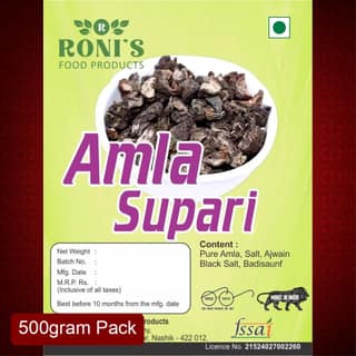 Roni's Amla Supari (500g) | Salted and Dried Amla Mouth Freshener | Natural Mukhwas | Digestive After-Meal Snack