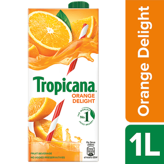 Tropicana Fruit Juice - Delight, Orange, 1 L