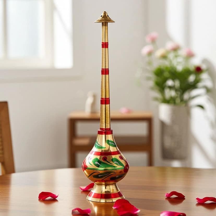 Brass Gulab Pash Sprinkler [Set of 2 Pcs] ? Pooja & Wedding Use, Height : 8.1 Inch (ZMAS239 C) view 3