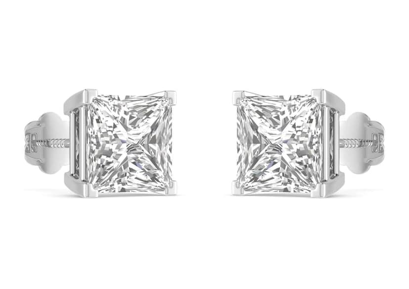 Princess Solitaire Studs view 2