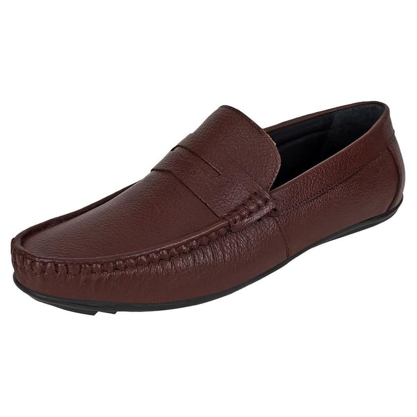 SeeandWear Brown Leather Loafers for Men view 3