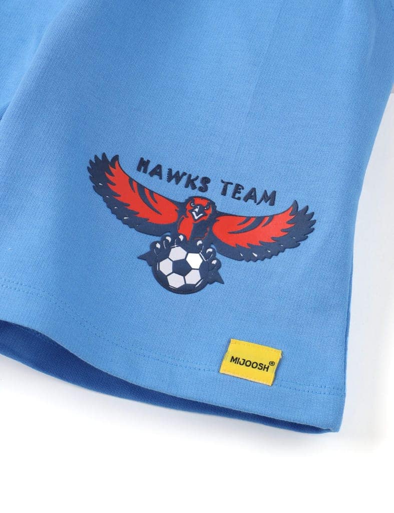 Boys Shorts Cotton French Terry All Aboard Blue Hawks Eagle view 2