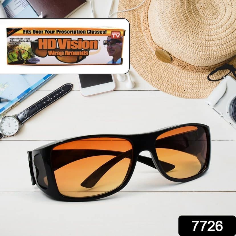 Protect Sunglasses | Clear Vision Glasses for Driving Car & Bike Riding Yellow/Black Glasses for Men and Women view 2