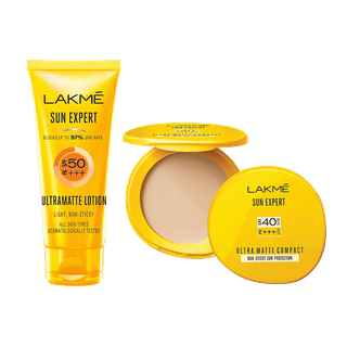 Lakme Sun Expert Spf 50 Ultra Matte Lotion & Ultra Matte Spf 40 Pa+++ Compact, Combo 2 Items