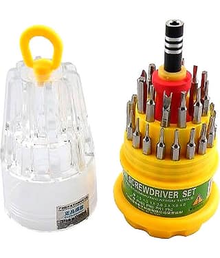 Shopper52 Jackly Magnetic Screw Driver 31 in 1 Tool Kit (Yellow)