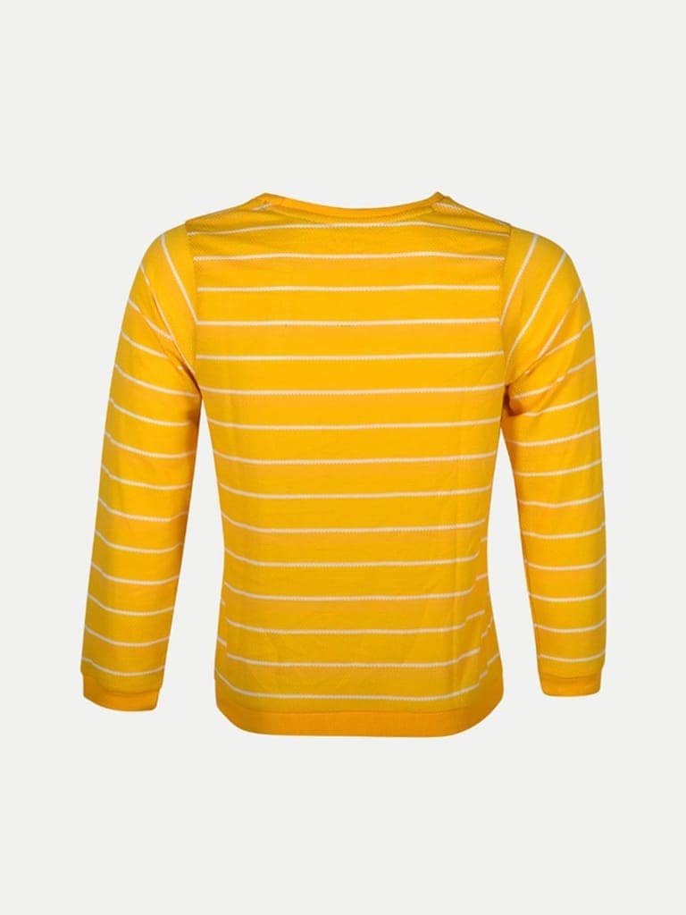 Teen Boys Yellow Striped Sweatshirt view 4