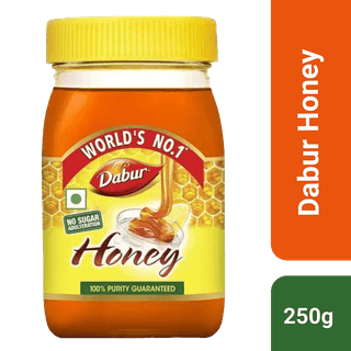Dabur 100% Pure Honey - Worlds No.1 Honey Brand With No Sugar Adulteration, 250 G