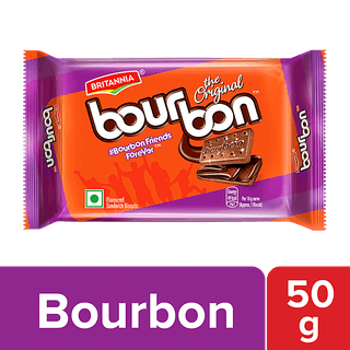 Britannia Bourbon - The Original Choco Creme Sandwich Biscuit, 50 g Pouch