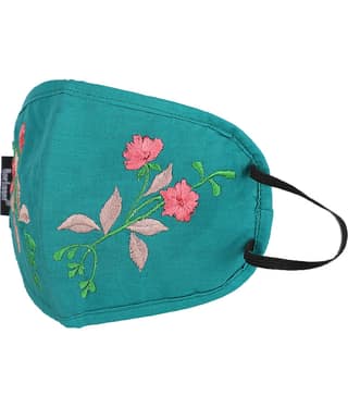 Anekaant - Turquoise Cotton Mask ( Pack of 1 )