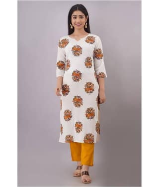 FABRR - White Straight Cotton Women's Stitched Salwar Suit ( Pack of 1 )