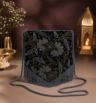 Handcrafted Zari Zardozi Velvet Batua