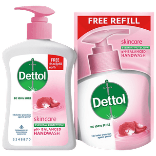 Dettol Ph-Balanced Liquid Handwash Refill Pouch, Skincare, Ph-Balanced Liquid Handwash Pump, Skincare, 200 Ml
