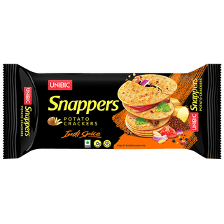 Unibic Snappers Potato Crackers - Indi Spice, Light, Crispy Snack, 75 G