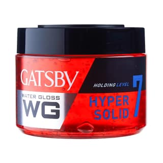 Gatsby Water Gloss - Hyper Solid, Wet Look Hair Gel, Shine Effect, Long Lasting Hold, Non Sticky, Easy Wash Off, Holding Level 7, 300 G