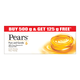 Pears Pure & Gentle Glycerin & Natural Oils Soap Bar, 98% Pure Glycerine & Natural Oils, 125 G