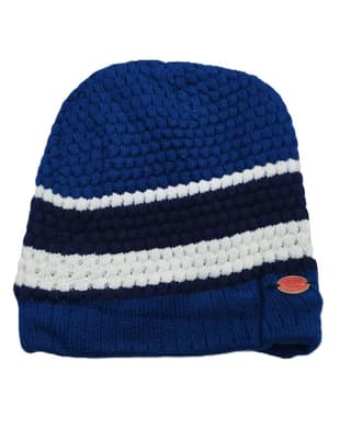 Male Winter Cap Blue and White Combination