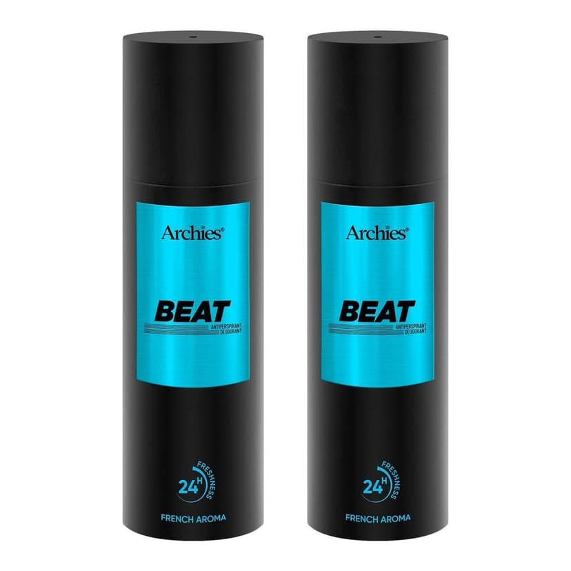 Archies BEAT Deodorant For Men 200 ML | Day & Office Wear 24Hrs. Long Lasting Deo with Notes of Cashmere Wood & Amber | Luxury Fragrance with 10% Perfume Oil Concentrates | French Aroma | 24 Hours Freshness (Pack of 2)