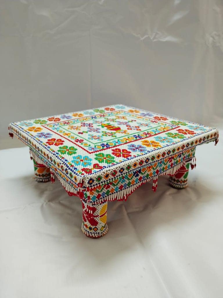 Handcrafted Beaded Embroidery Wooden Bajoth