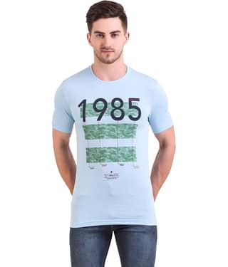 Bravezi Pack of 1 Cotton Blend Slim Fit Men's T-Shirt ( Blue )