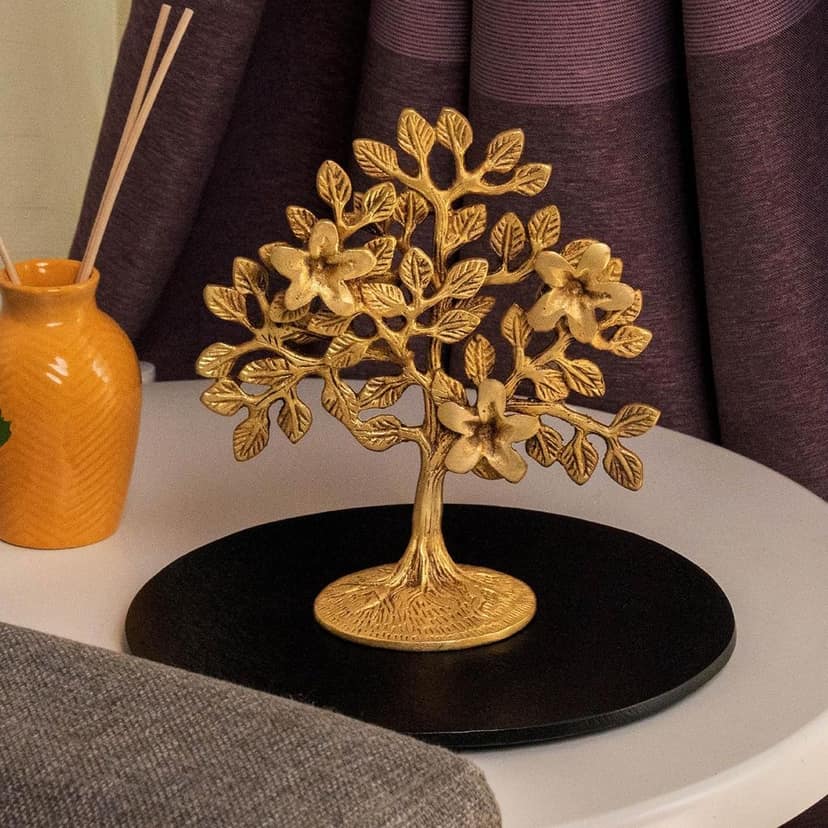 Golden Brass Tree of Life Sculpture pack of 2 view 2