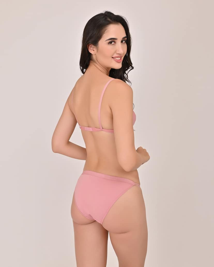 SVAHA Women's Non-Padded Lace Bra and G-String Set (Pack of 3) Multicolor view 2