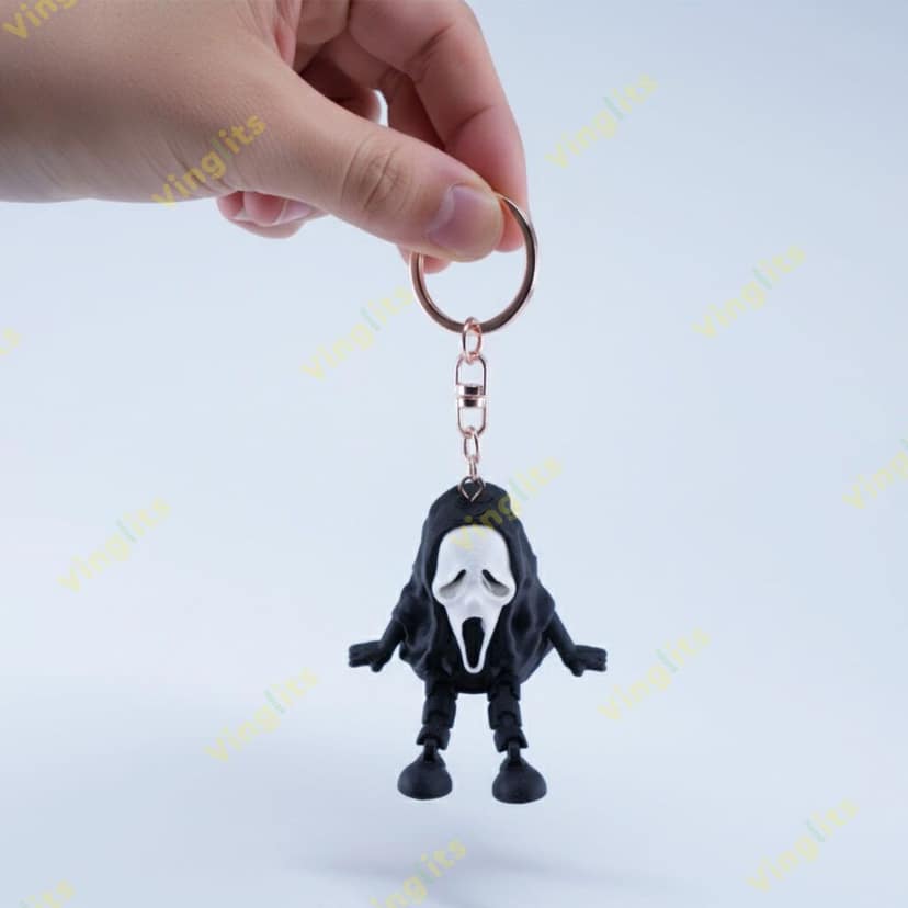 Vinglits Fantasy Shelf 3D Printed Keychains – Articulated Animal Toys, Pocket-Friendly Keyrings, Stress Relief Desk Toys for Kids & Adults, Collectible Accessories (Ghost - Boogie, Medium) view 3