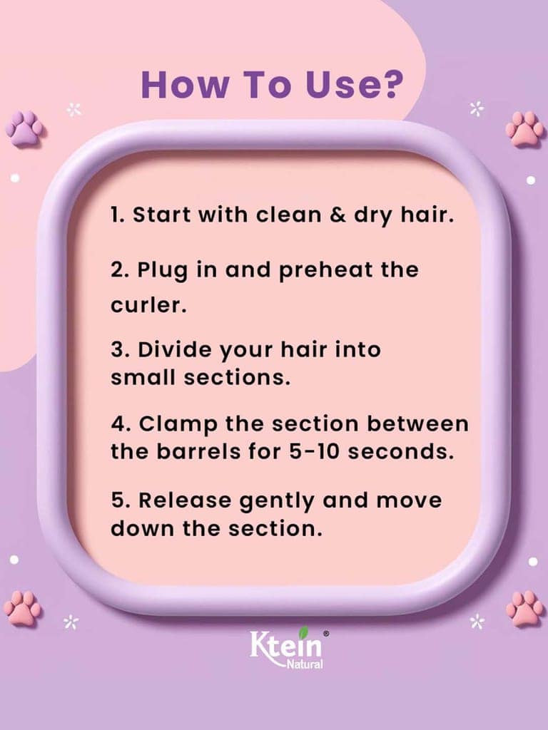 Ktein Hair Curler Cat's Paw Eggroll Stick | 3 Barrel Ceramic Curling Iron | Fast Heating | Beach Waves, Loose Curls | Safe Styling for All Hair Types view 4