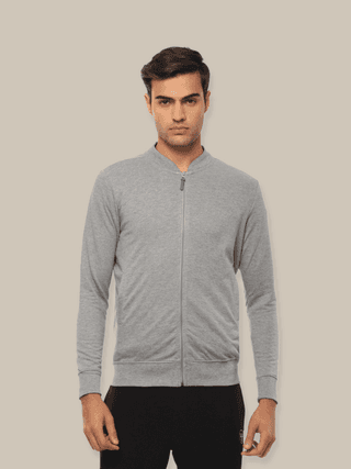 Hummel Elan Men Grey B2B Zipper Jacket
